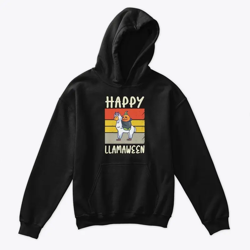 Happy Llamaween Witch Retro Halloween 