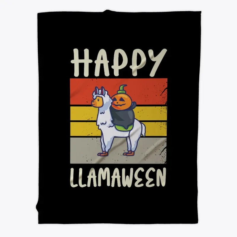 Happy Llamaween Witch Retro Halloween 